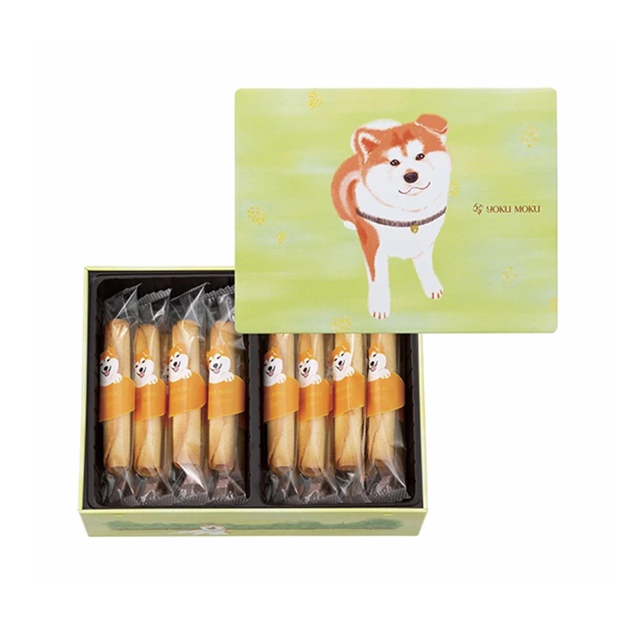 YOKU MOKU 雪茄蛋捲 柴犬鐵盒 16入-4