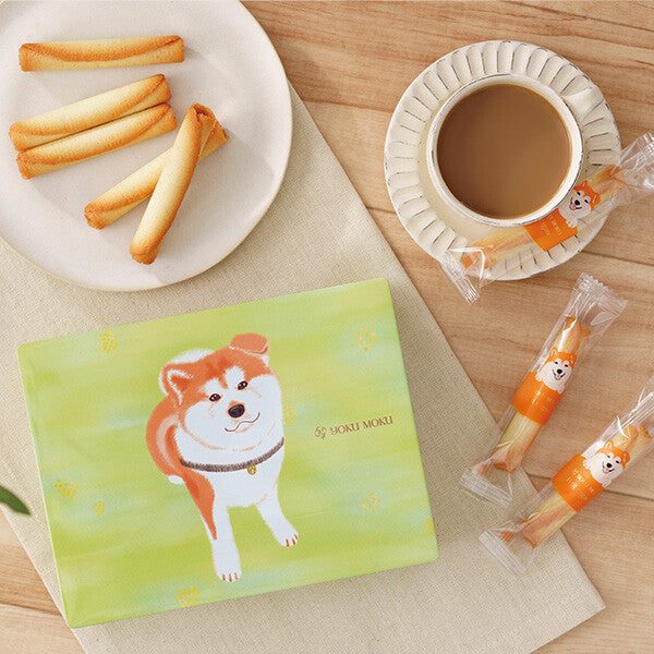 YOKU MOKU 雪茄蛋捲 柴犬鐵盒 16入